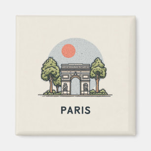 Íman Ilustração Fofa de Paris