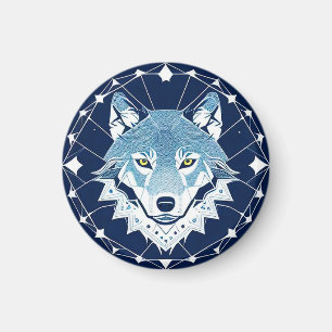 Íman Ilustração Geométrica de um Lobo