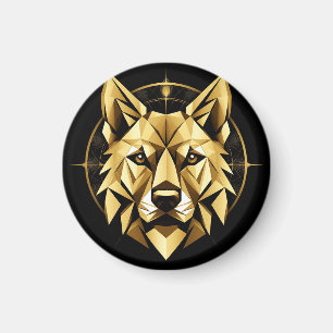 Íman Ilustração Geométrica do Lobo Dourado