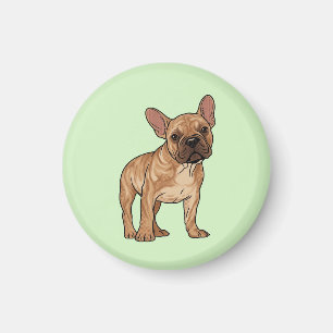 Íman Ilustração Gráfica de um Bulldog Francês Brindle e