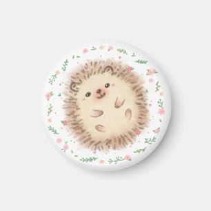 Íman Ilustração Hedgehog & Flowers