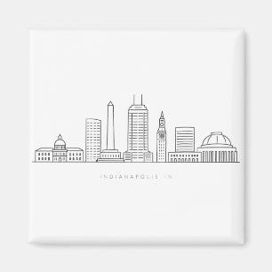 Íman Ilustração Minimalista do Horizonte de Indianapoli