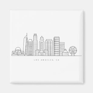 Íman Ilustração Minimalista do Horizonte de Los Angeles