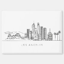 Ilustração Minimalista do Horizonte de Los Angeles