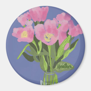 Íman Ilustração Moderna da Flor da Tulipa de Arte bonit