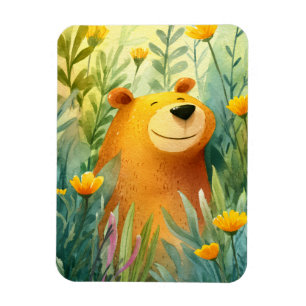 Íman Ilustração pintada adorável de um urso fofo