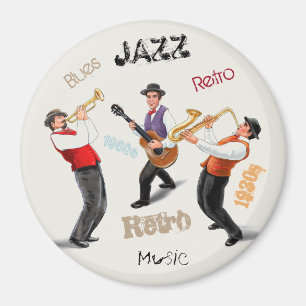 Íman Ilustração retro do vintage da música dos músi