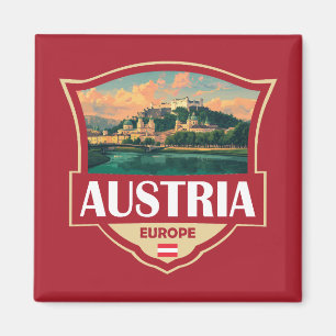 Íman Ilustração Retro Insígnia da Áustria