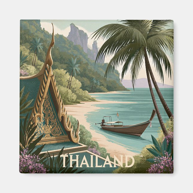 Íman Ilustração Tropical da Tailândia (Frente)