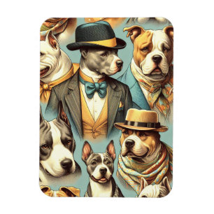 Íman Ilustração Vintage American Pit Bull Terrier