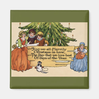 Íman Ilustração Vintage de Cantores de Natal Vitorianos