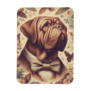 Íman Ilustração Vintage Dogue de Bordeaux
