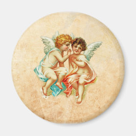 Íman Ilustração Vintage Ephemera Angel Cherubs