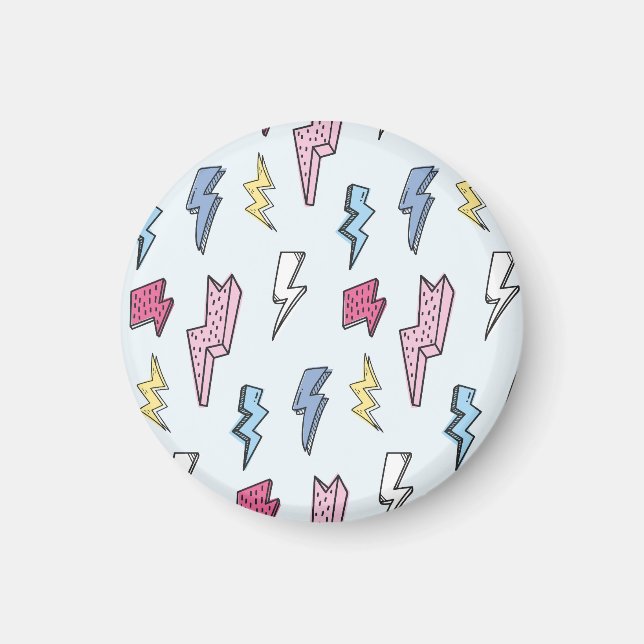 Íman Ilustração Vintage Thunder Seamless (Frente)