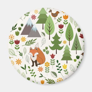 Íman Ilustrações escandinavas do estilo no teste padrão