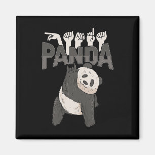 Íman Ily Panda Gestos de Mão em ASL Conscientização sob