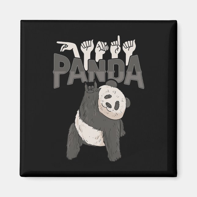 Íman Ily Panda Gestos de Mão em ASL Conscientização sob (Frente)