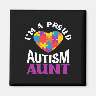 Íman I'm A Proud Autism Aunt Puzzle Heart Autism Awaren