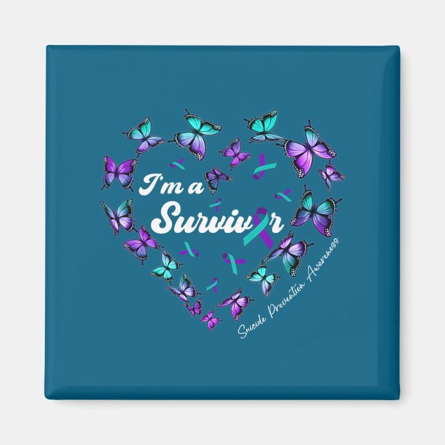 Íman I'm A Survivor Suicide Prevention Awareness Butter (Frente)