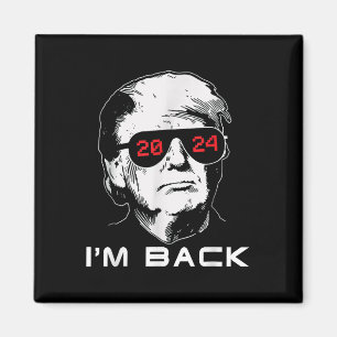 Íman Im Back Trump 2024 Patriotic Leva A América De Vol