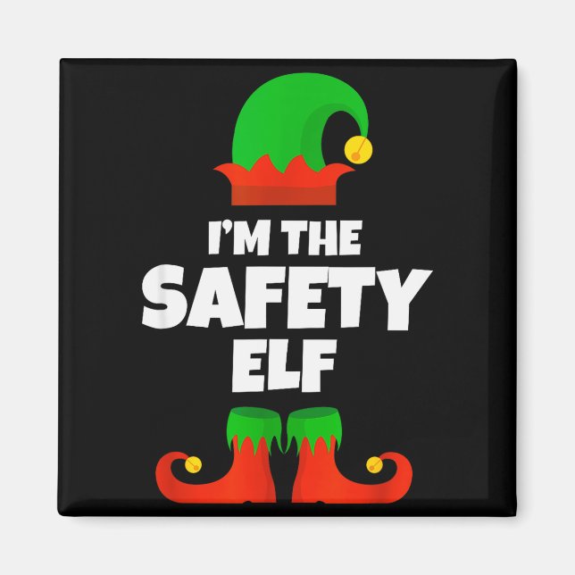 Íman I'm The Safety Elf Family Pajama Christmas Officer (Frente)