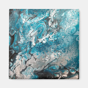 Íman Ímã abstrato azul & preto corajoso