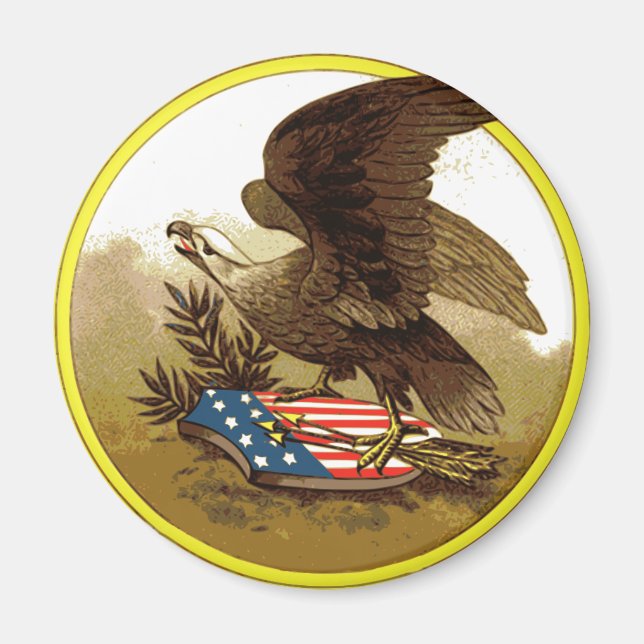 Íman Ímã Águia Americana Vintage (Frente)
