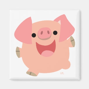 Íman Ímã alegre do porco dos desenhos animados