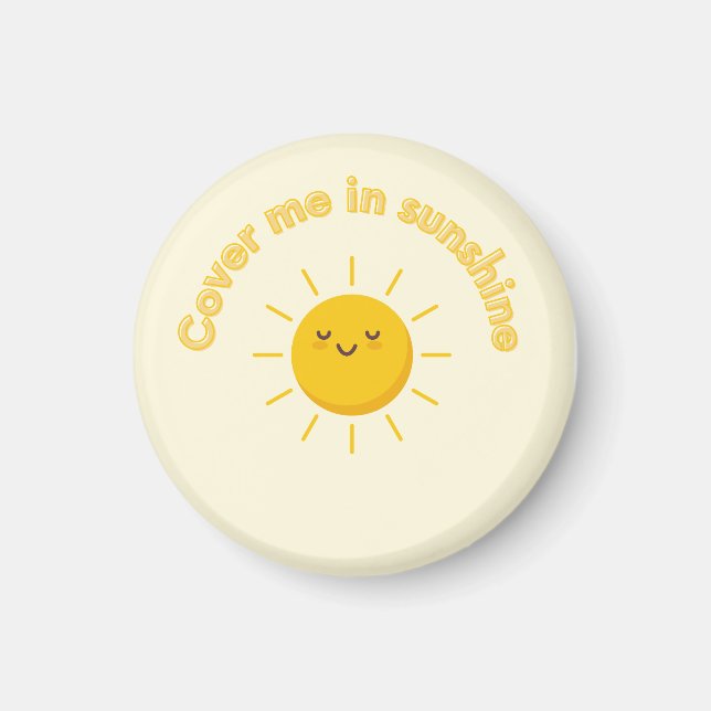 Íman Ímã amarelo, cubra-me ímã de sol, fofo (Frente)