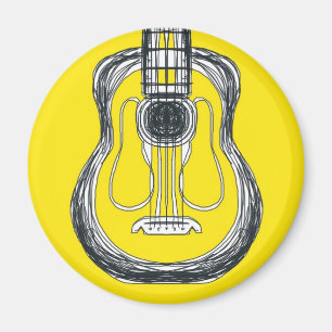Íman Ímã amarelo da cara do monstro da guitarra