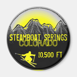 Íman Ímã amarelo do esqui de Steamboat Springs Colora