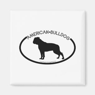 Íman Ímã americano do preto da silhueta do buldogue