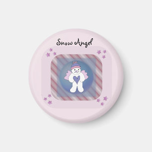 Íman Ímã Anjo da Neve Rosa