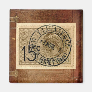 Íman Ímã antigo do impressão do selo postal do vinta