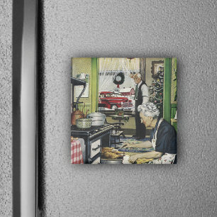 Íman Ímã antiquado do feriado da cozinha da casa do