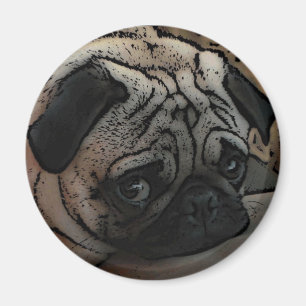 Íman Ímã artístico do pug bonito