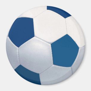 Íman Ímã azul & branco da bola de futebol