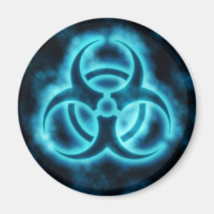 Íman Ímã Azul-Branco do símbolo do Biohazard do fulg