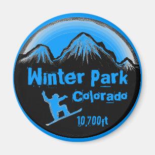 Íman Ímã azul da arte do snowboard de Colorado do