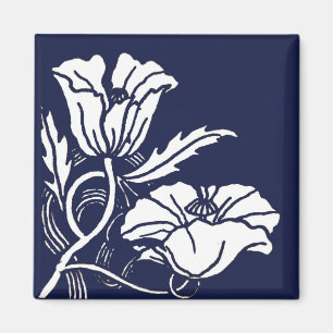 Íman Ímã azul das papoilas de Beardsley