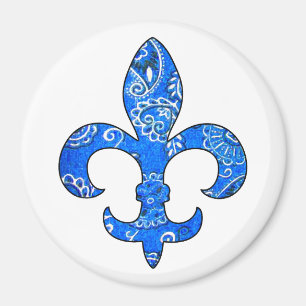 Íman Ímã azul do Bandana da flor de lis