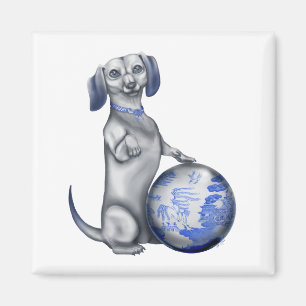Íman Ímã azul do Dachshund do salgueiro