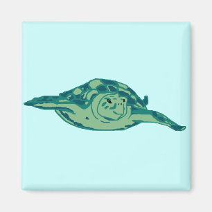 Íman Ímã azul esverdeado da tartaruga de mar do honu