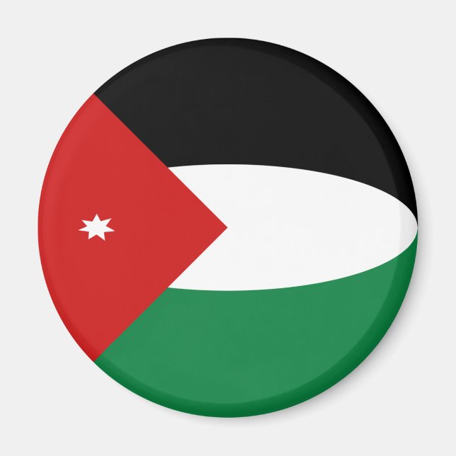 Íman Ímã Bandeira Olho de Peixe da Jordânia (Frente)
