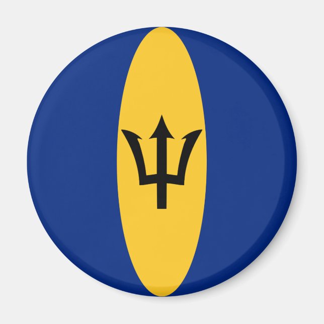 Íman Ímã Bandeira Olho de Peixe de Barbados (Frente)