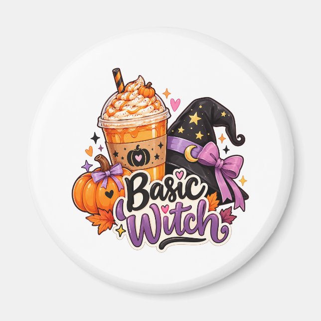 Íman Ímã Básico de Halloween de Bruxa Fofa (Frente)
