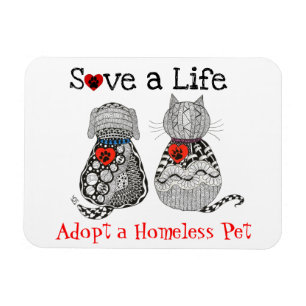 Íman Ímã bonito 3" da adopção do cão e gato x4 "