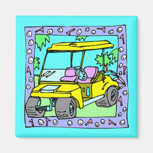 Íman Ímã bonito da arte do carro de golfe