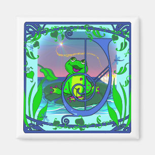 Íman Ímã bonito da inicial J do sapo