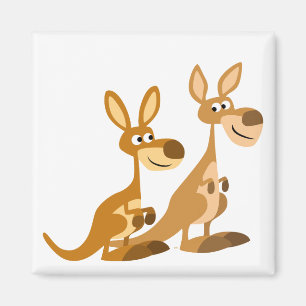 Íman Ímã bonito de dois cangurus dos desenhos animado